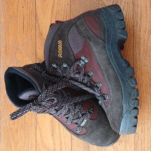 🪾Asolo Gortex Hiking Boot Womens Dark Brown and Maroon Sz 6.5